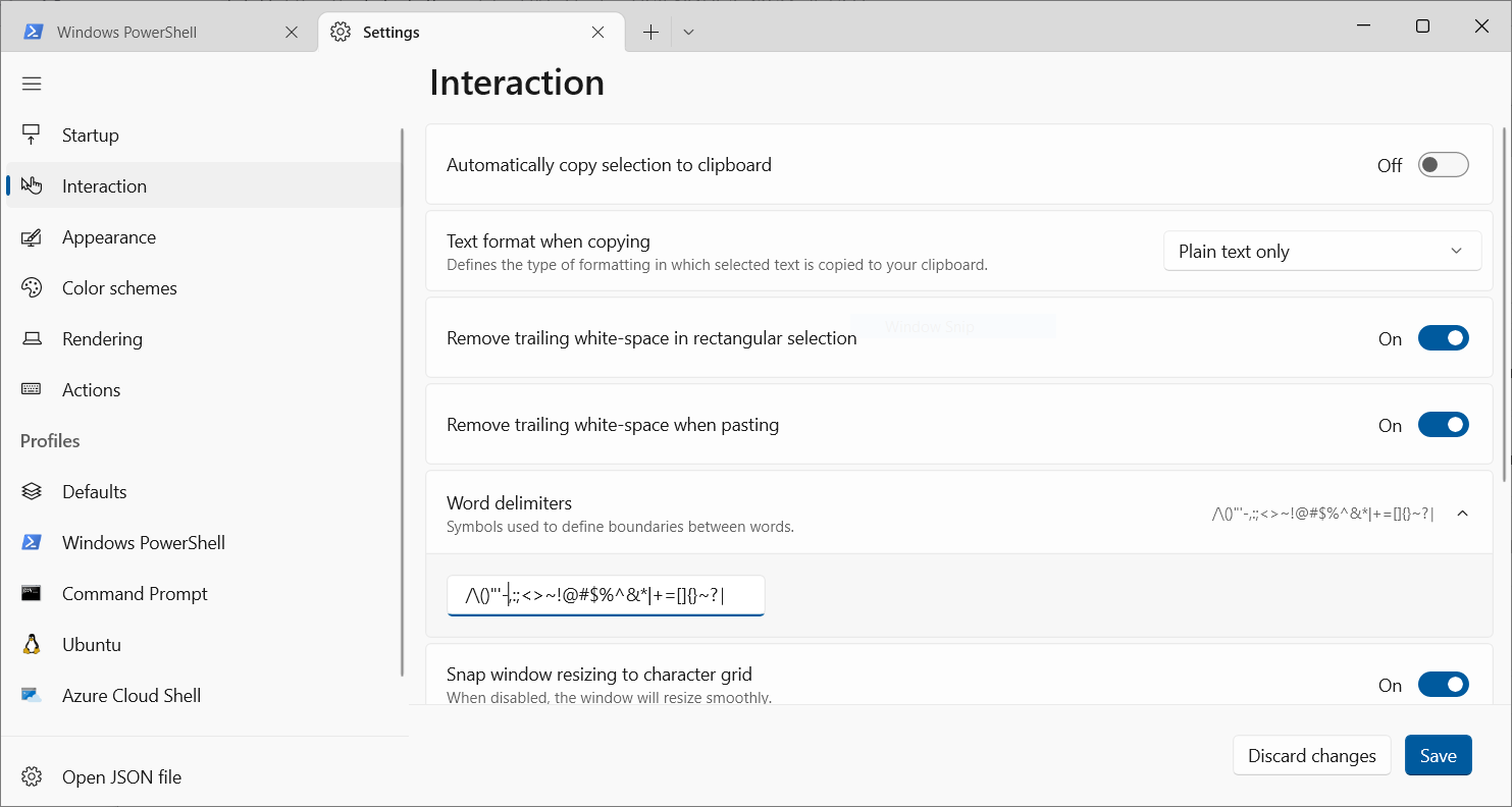 Windows Terminal Settings